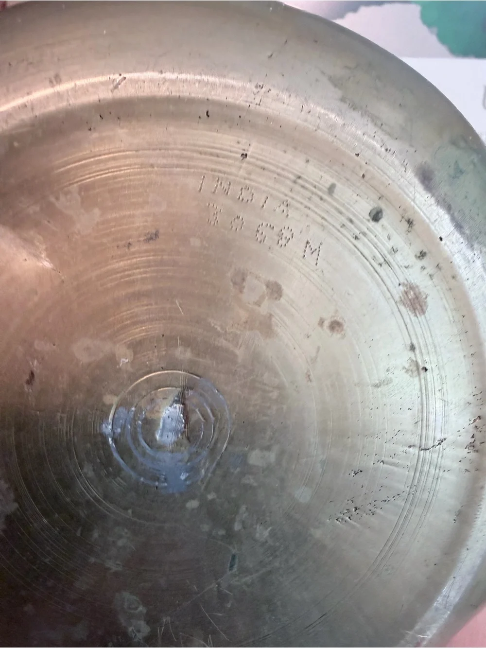 Vintage Indian Solid Brass Modernist Vase with Etched Design MCM Mod Century